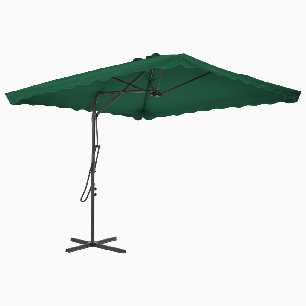 vidaXL Sombrilla de jardín con palo de acero 250x250 cm Color Verde claro, Arena, Antracita