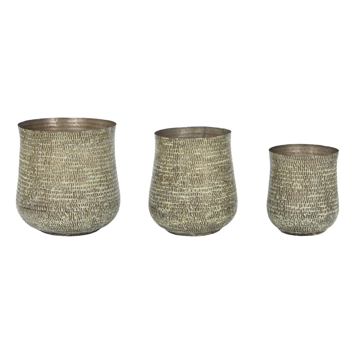 MACETERO SET 3 ALUMINIO 44X44X46 PATINADO VERDE FIJALO LD208775
