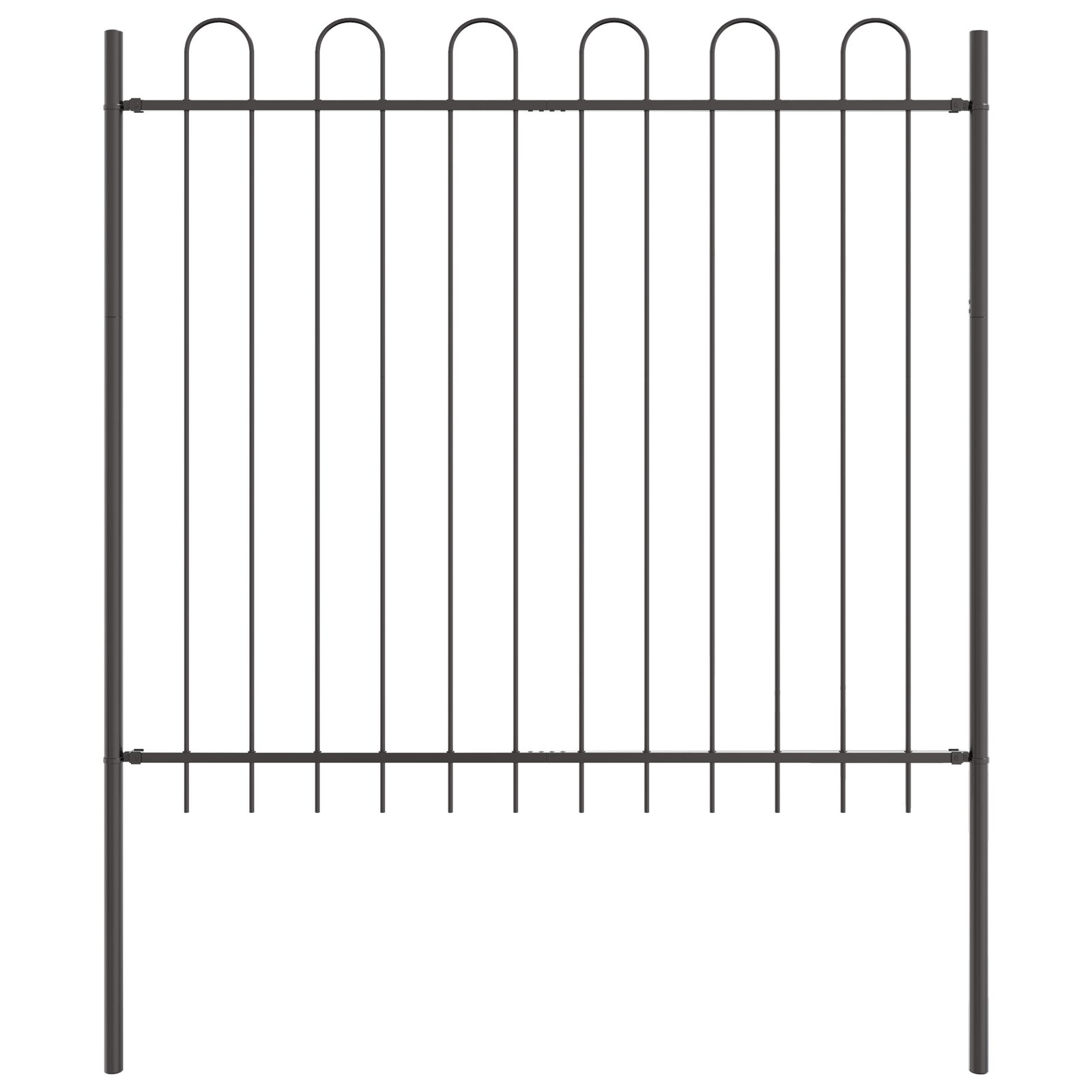 Cerca de Jardín vidaXL con Parte Superior en Arco Gris de 3,4x1,5 m de Acero