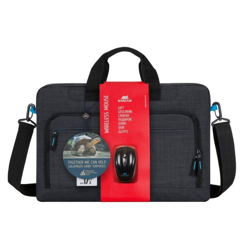 Rivacase bundle 08 8058 gray laptop briefcase up to 17.3" wireless mouse