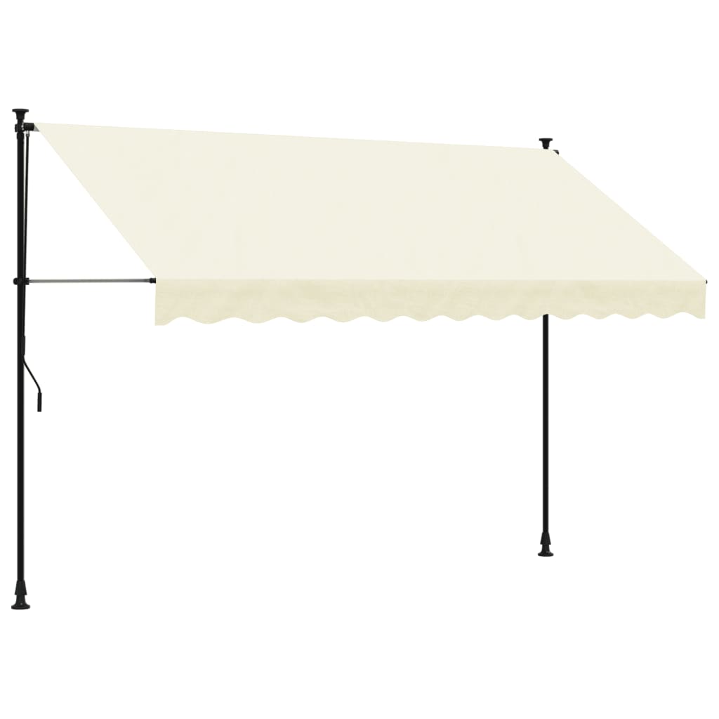 vidaXL Toldo retráctil de tela y acero crema 300x150 cm Protección Rayos UV para Terraza Patio Exterior Jardín