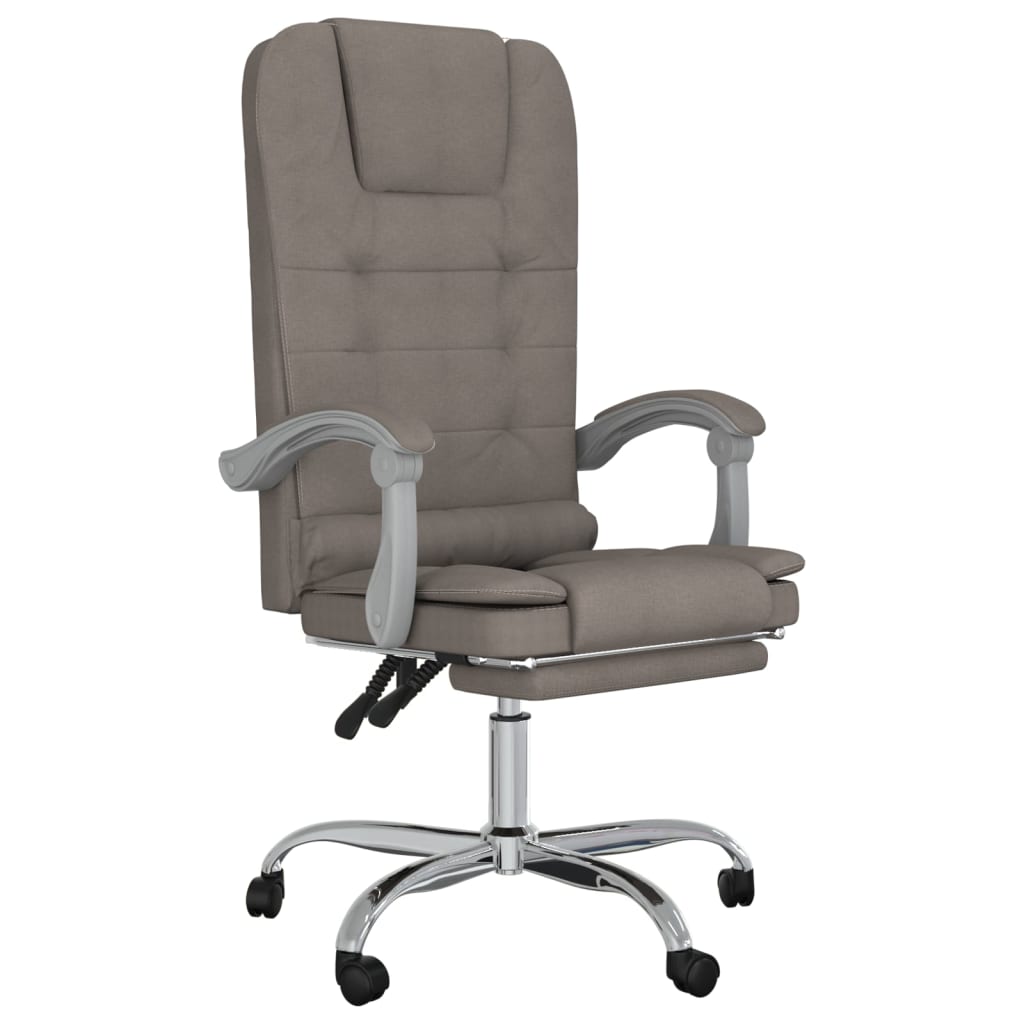 vidaXL Silla de Oficina Reclinable con Masaje Sillón de Ordenador Asiento Tela