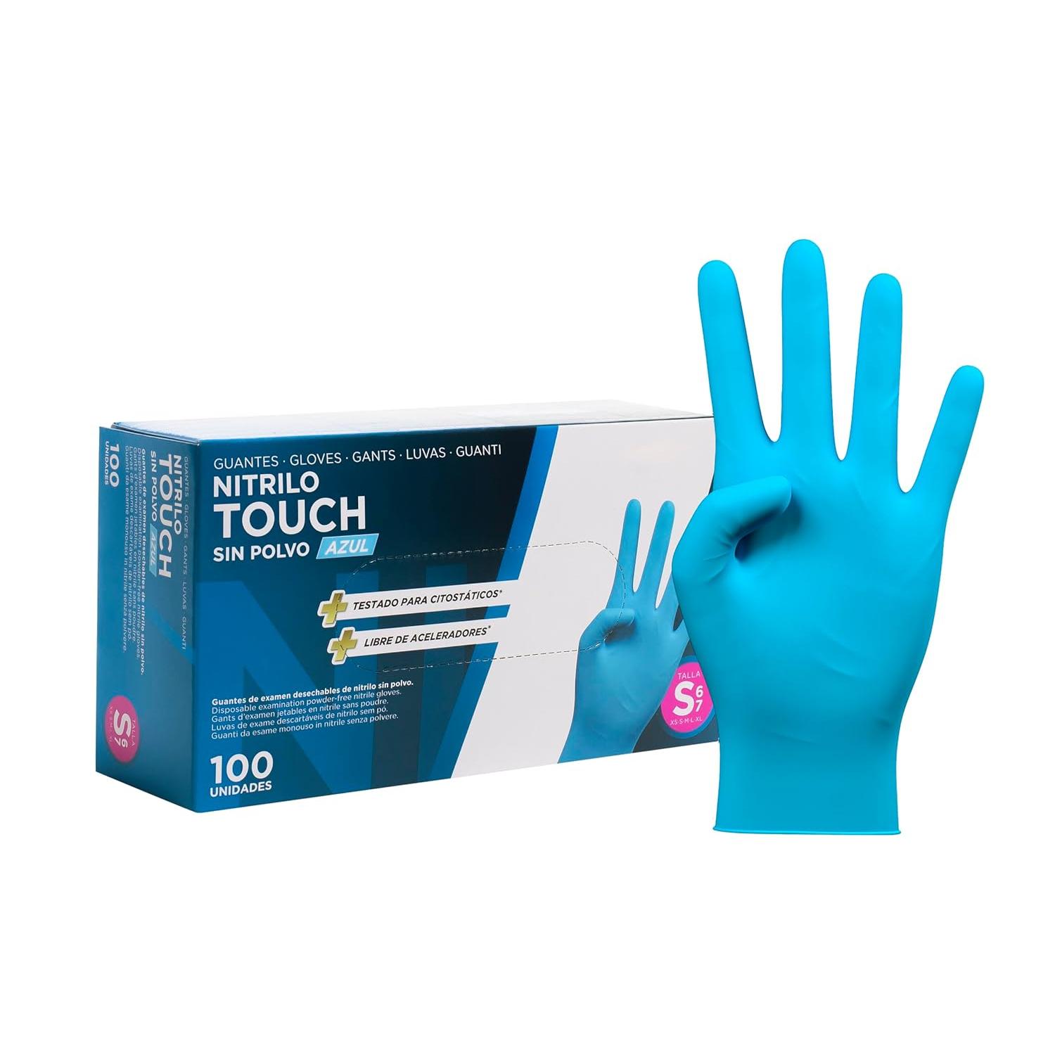 Com-Fort House Guantes Nitrilo Desechables Azul Touch XS-XL