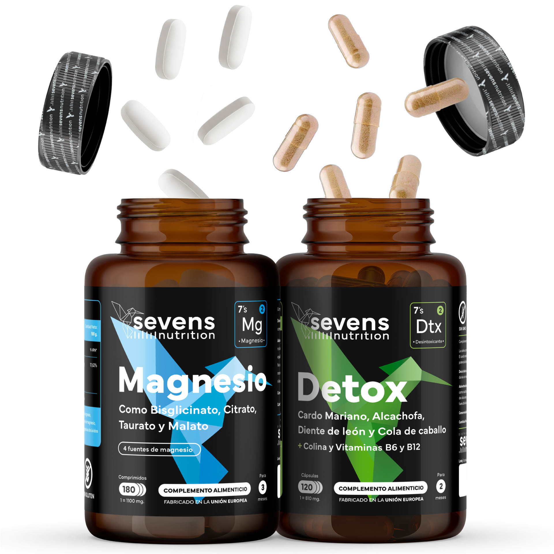 Pack Magnesio 4 en 1 180 Comprimidos + Cardo Mariano 120 Cápsulas – Sevens Nutrition