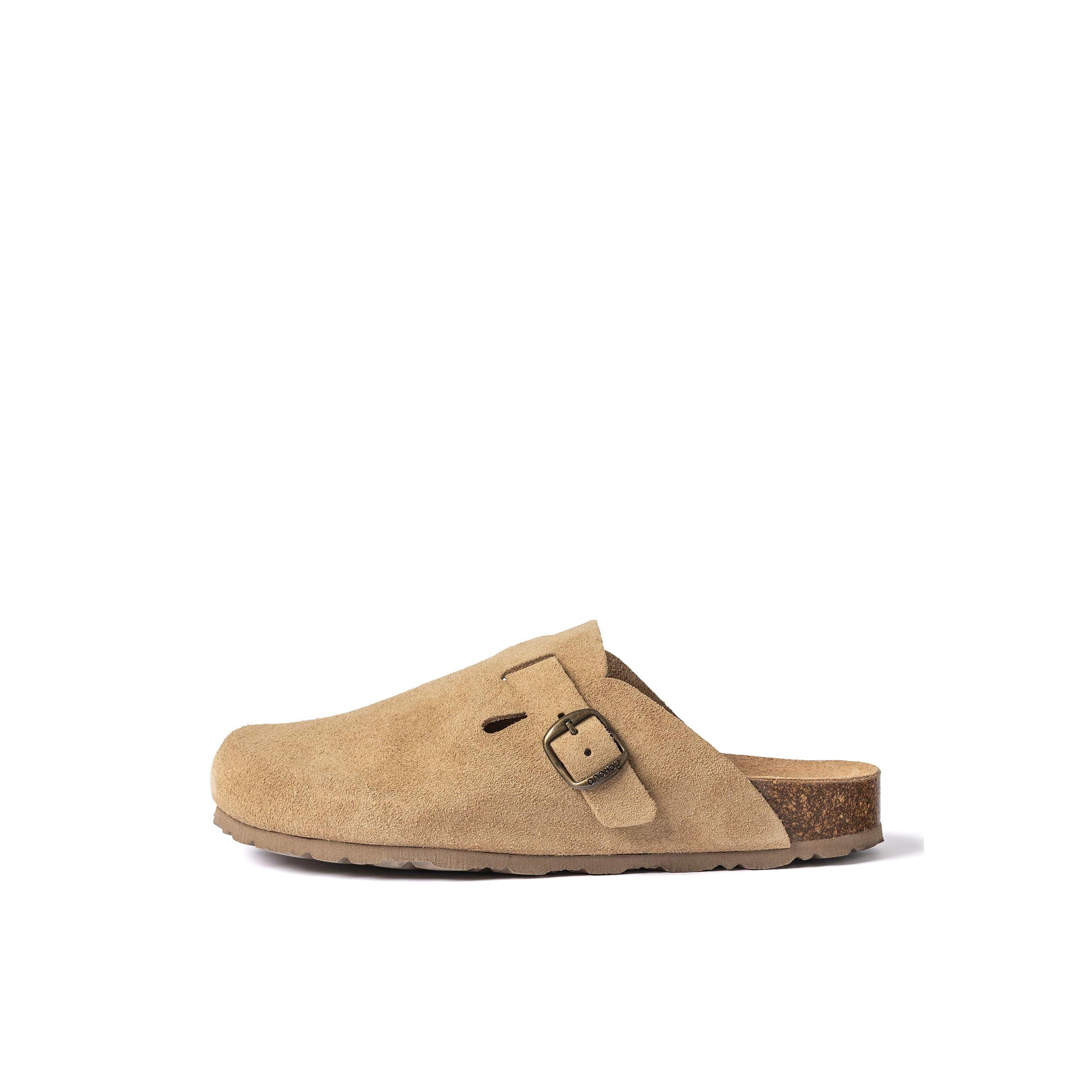 YOKONO Zapato plano ZUECO-599 MARRON | Zapatos mujer Otoño-Invierno | Piel vacuna  Serraje | 2 CM