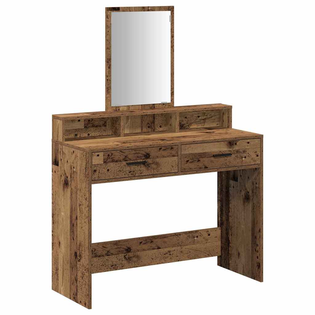 vidaXL Mesa Tocador con cajón Madera vieja 100 x 41 x 140 cm