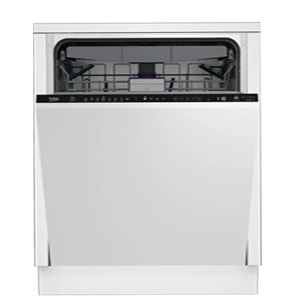 Beko - Lavavajillas integrable BDIN38650C de 60 cm, capacidad para 16 cubiertos, clase energética B, consumo 9,5 L/ciclo y silencioso a 43 dB, ideal para cocina moderna