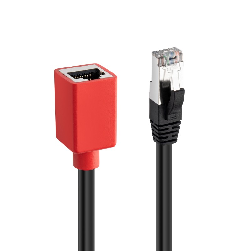 Lindy - 60189 cable de red Negro, Rojo 0,2 m Cat6a 60189