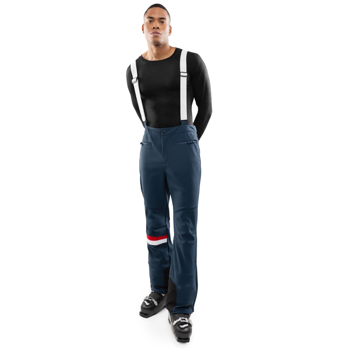 SIROKO - Pantalón retro de esquí con tirantes Siroko Parsenn Blue_