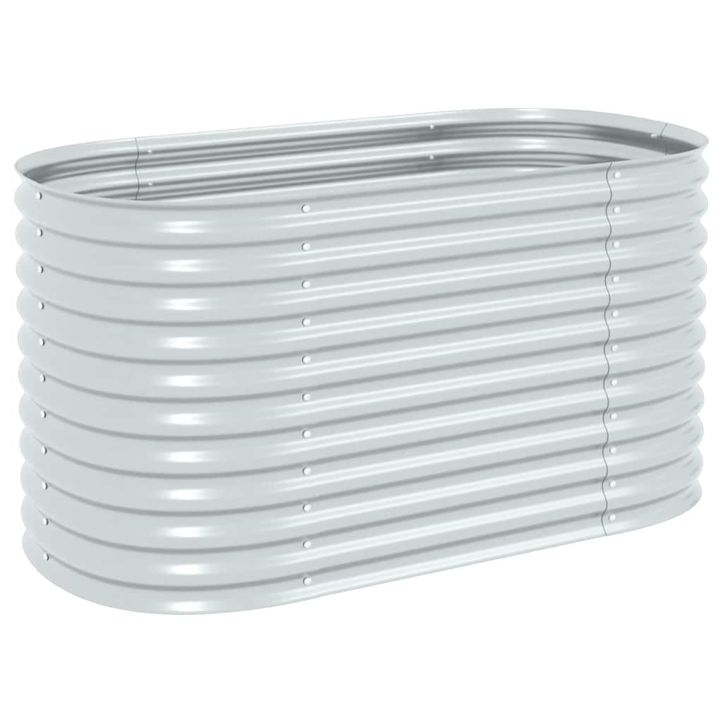 vidaXL Arriate de acero galvanizado plateado 160x80x81 cm