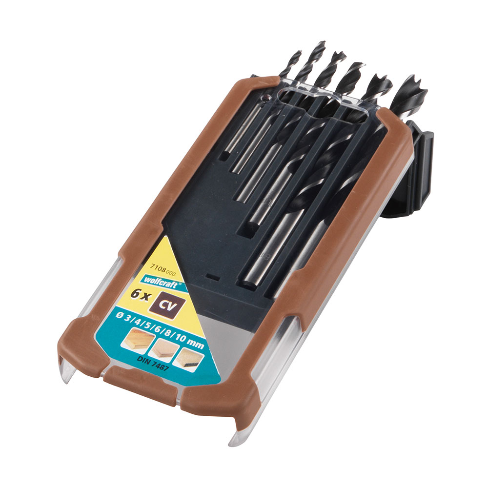 Wolfcraft - Pack 6 Brocas Espiral para Madera 7108000