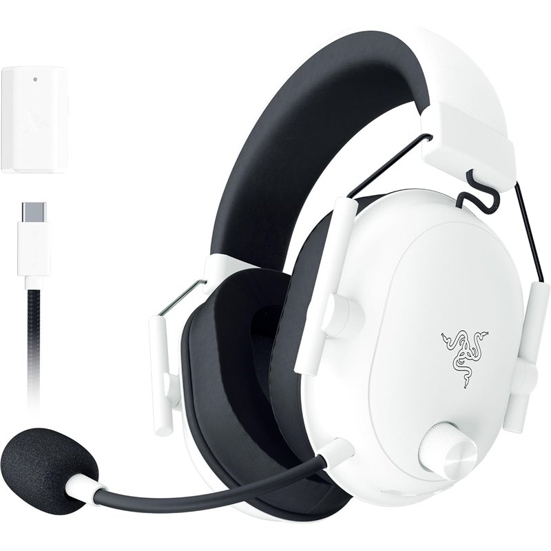Razer Blackshark V2 Hyperspeed - Auriculares inalámbricos para juegos de deportes electrónicos para PC, ligeros 280 g (micrófono de banda súper ancha, diafragma Triforce de 50 mm, espuma aislante de sonido, 70 horas) Blanco