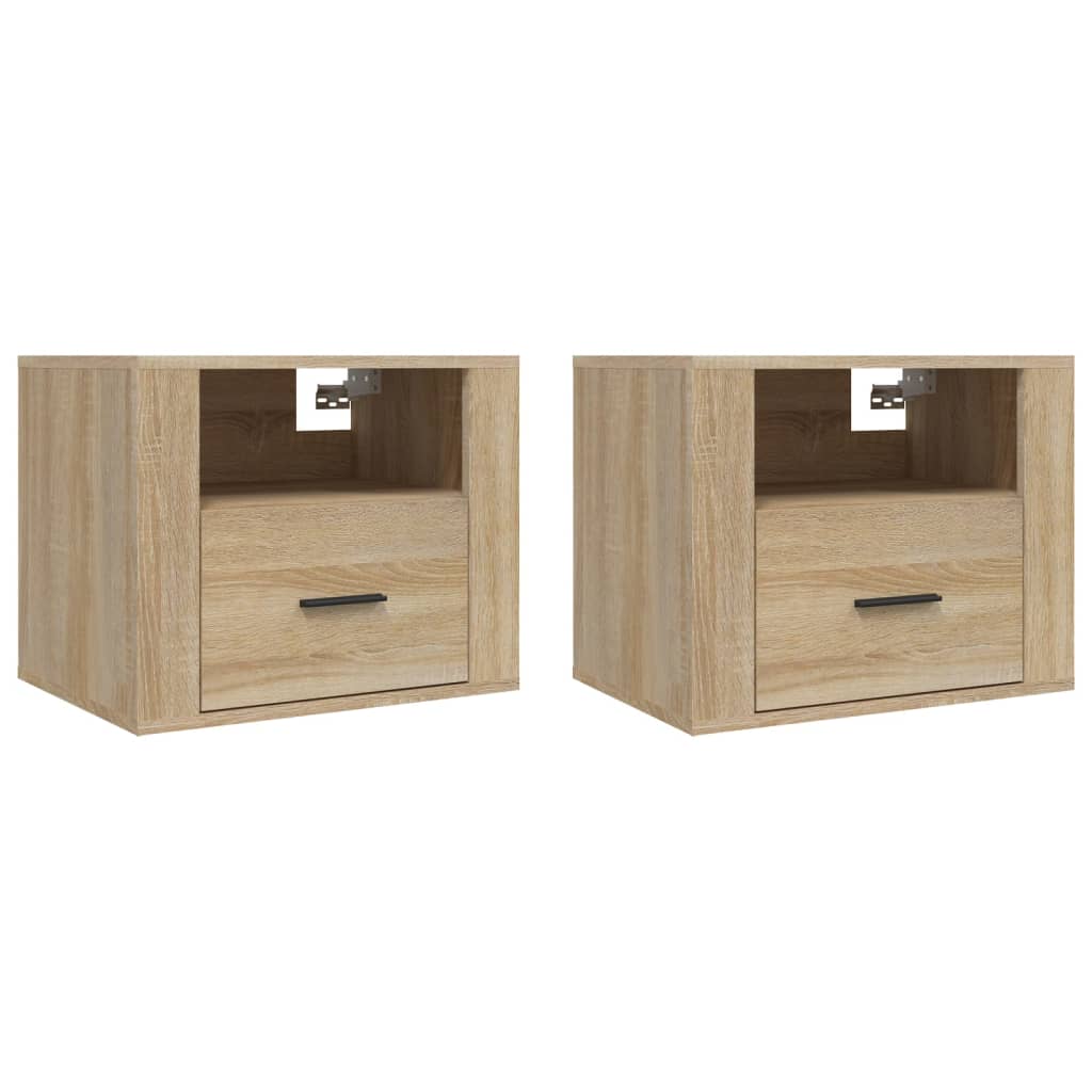 Mesitas de Noche Flotantes Vidaxl 50x36x40 Cm Blanco - Pack 2