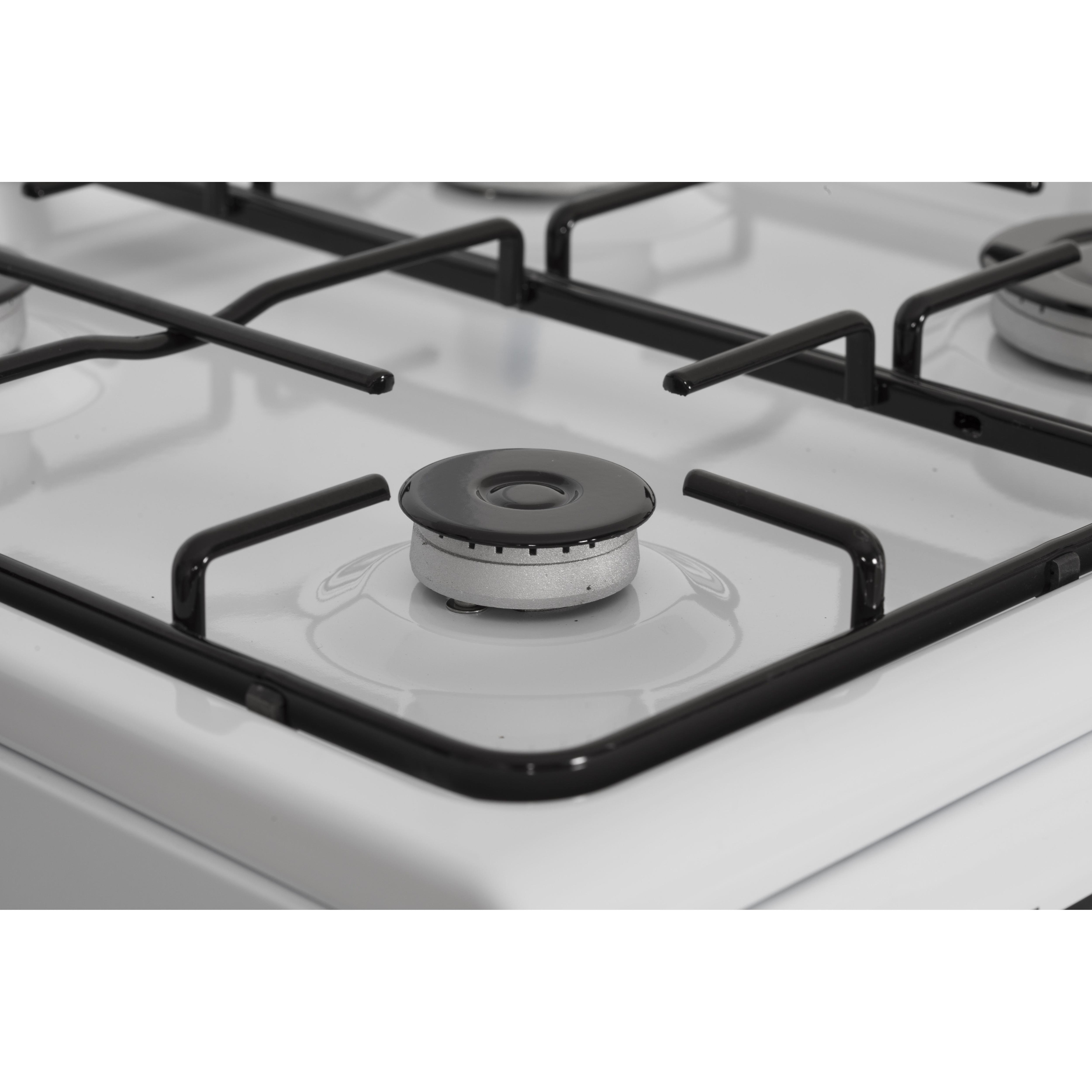 Svan - Cocina a gas SKG4500TM de 60 cm con 4 quemadores y horno de 55 L para uso doméstico, funcionamiento con butano, color blanco