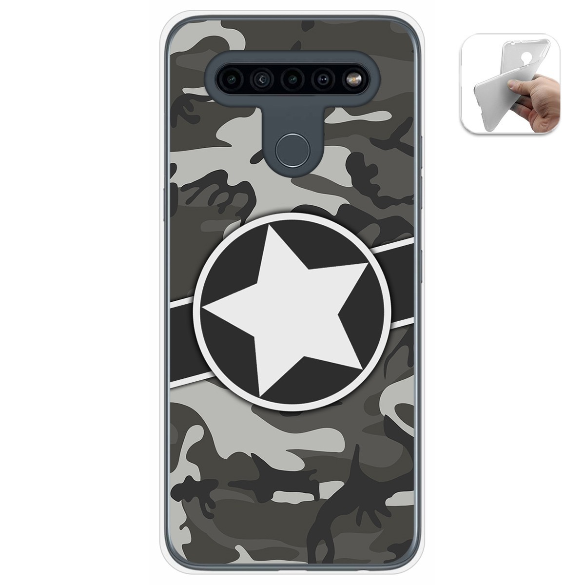 Tumundosmartphone Funda Gel Tpu para Lg K41s / Lg K51s diseño Camuflaje 02 Dibujos