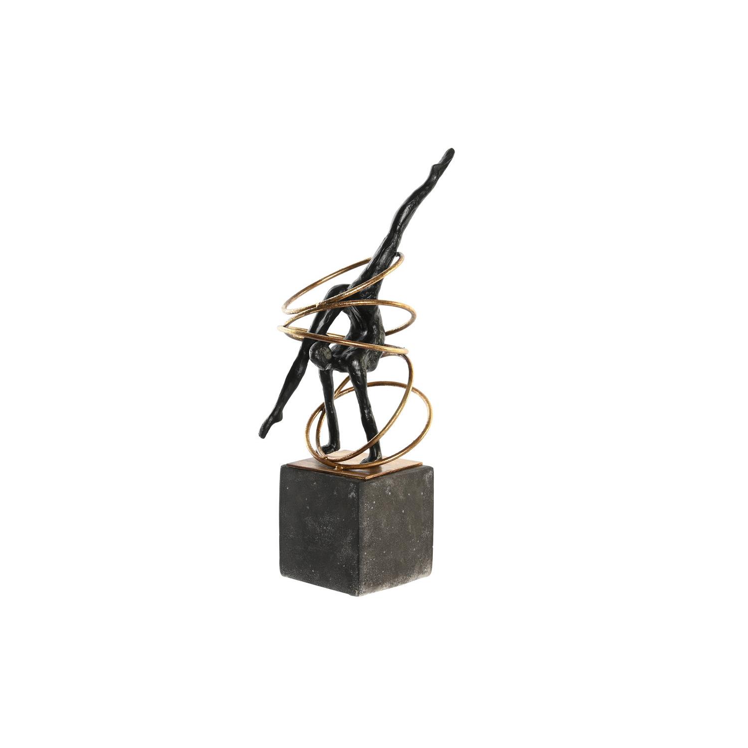 FIGURA RESINA METAL 17X14X42,5 GIMNASTA NEGRO FD203237