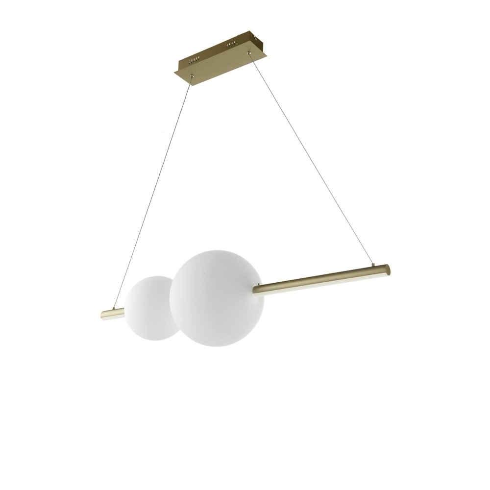 Lámpara colgante Led de metal y cristal soplado Fufi de Ondaluce 45w Regulable 4000k Negro