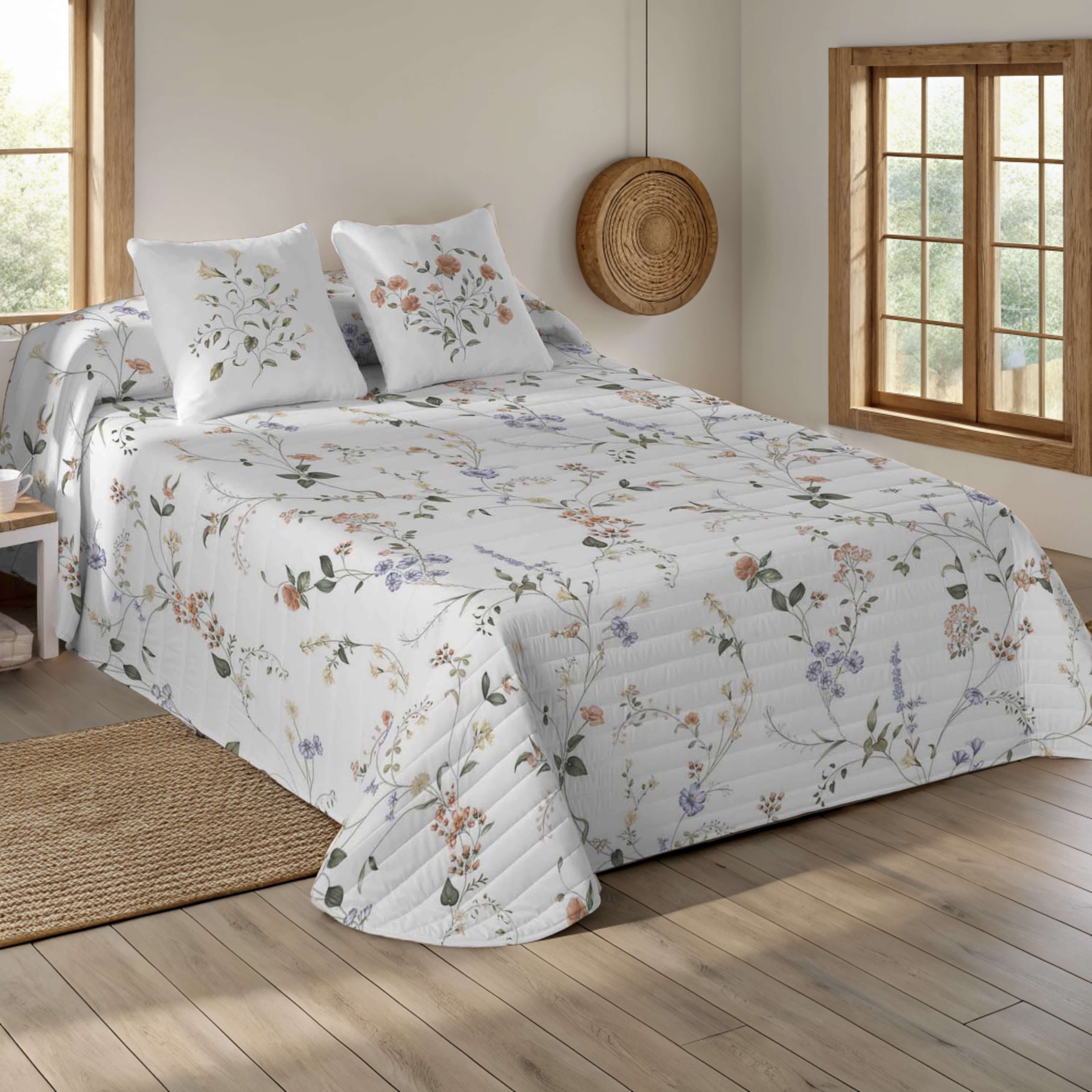NATURALS - Colcha Bouti Estampada - Tejido Microfibra 100% Poliéster Extra Suave - Relleno 100% Poliéster - Fabricado en España - Modelos Geométricos - Cama 90/135/150/180 cm
