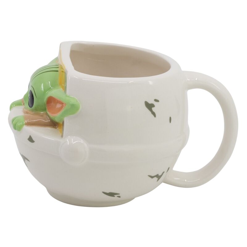Taza 3D en caja regalo Grogu en cuna 370 ml