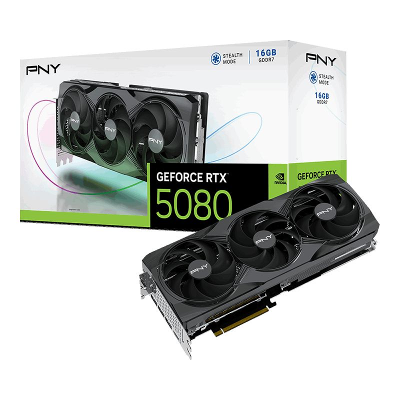 PNY - Tarjeta gráfica VCG508016TFXPB1 con 16 GB GDDR7, ray tracing y DLSS para gaming y edición 3D