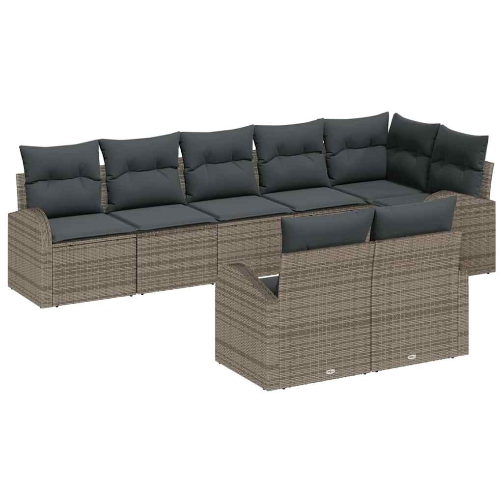 vidaXL Conjunto de sofá de jardín 8 pcs ratán sintético