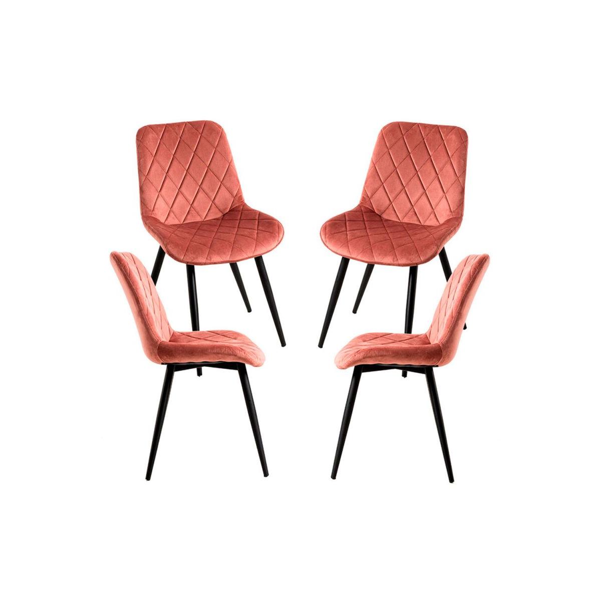 Regalos Miguel - Packs Sillas Comedor - Pack 4 Sillas Min Terciopelo - Rosa