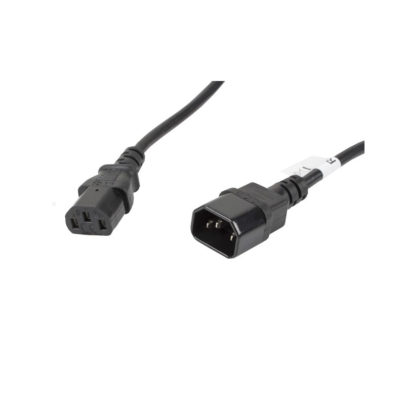 Lanberg - CA-C13E-11CC-0050-BK cable de transmisión Negro 5 m C13 acoplador C14 acoplador CA-C13E-11CC-0050-BK