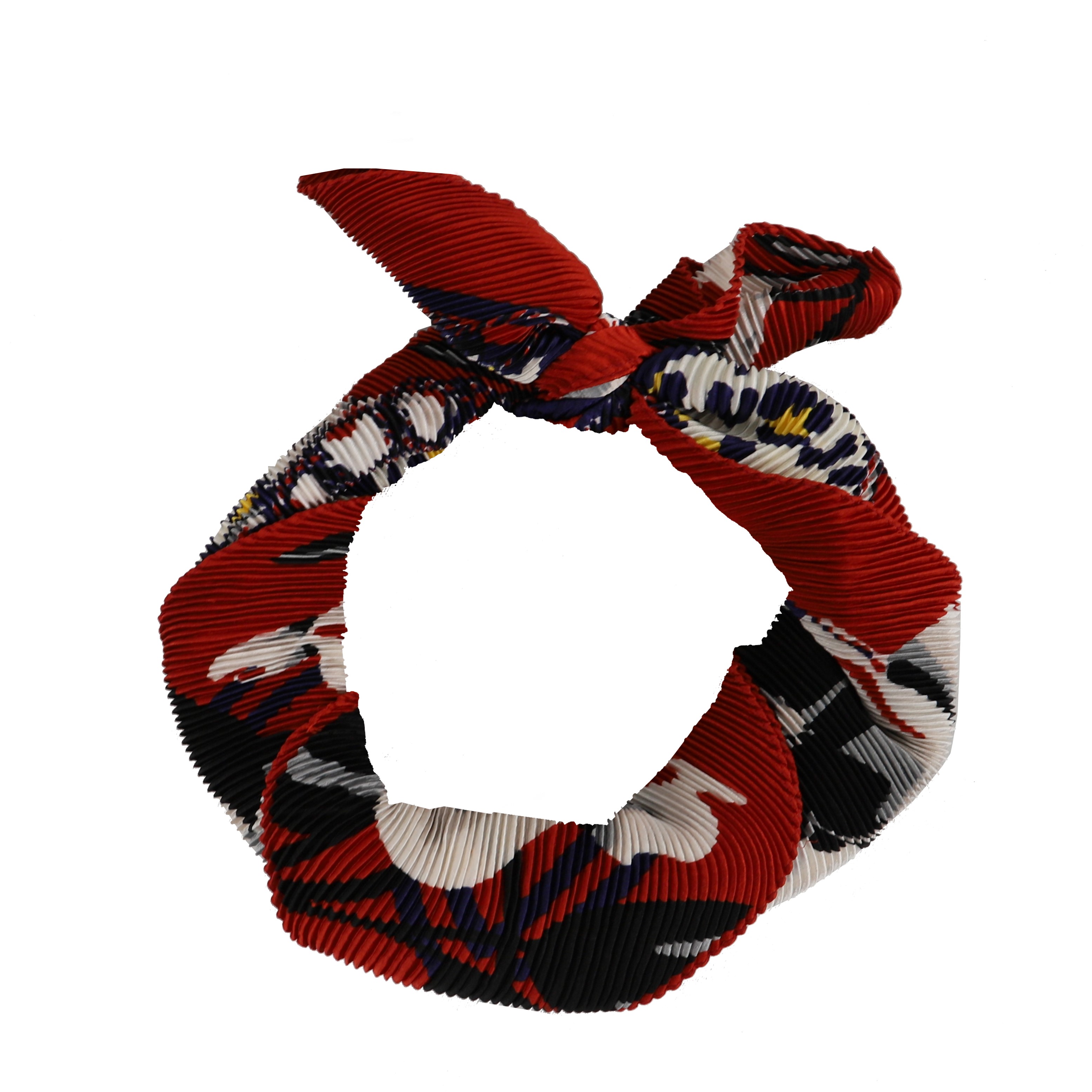 Pañuelo EFERRI - Fular Wine para Mujer Sedoso y Diseño Plisado en Rojo y Blanco - Tacto Suave