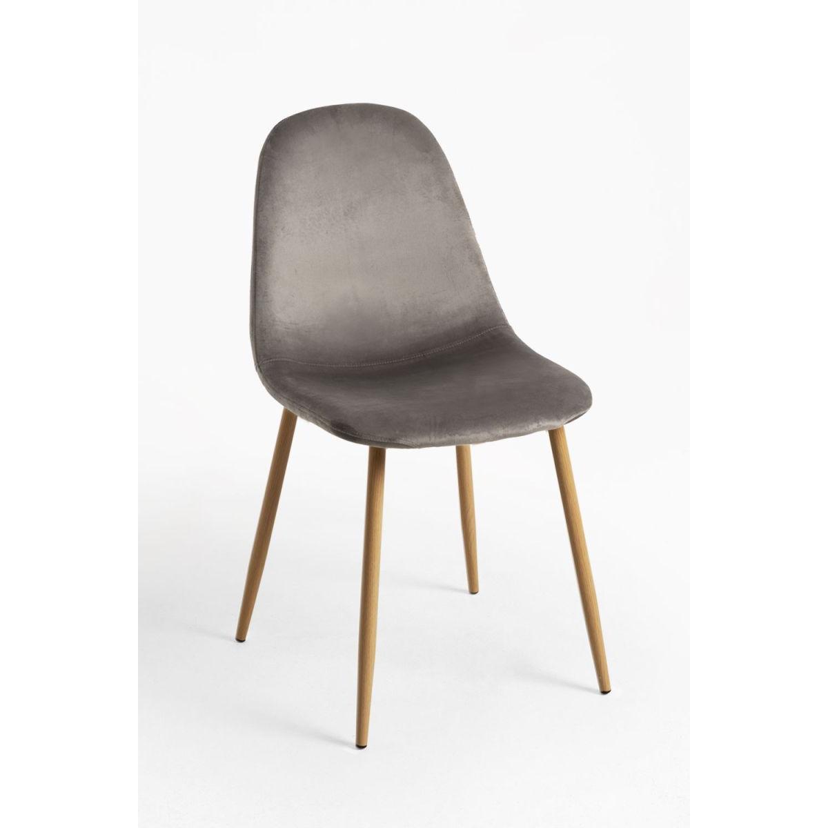 Regalos Miguel - Packs Sillas Comedor - Pack 4 Sillas Teok Terciopelo - Gris oscuro