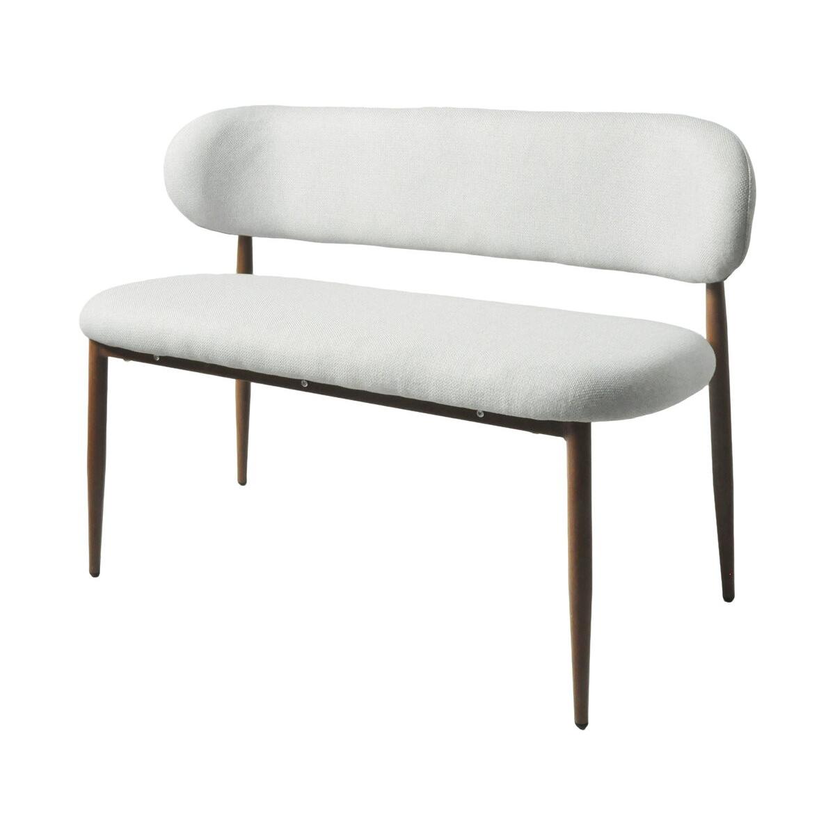 Habitat y Jardin - Banco de tela - 110 cm - "Sélène" - 3 plazas - Gris claro y marrón