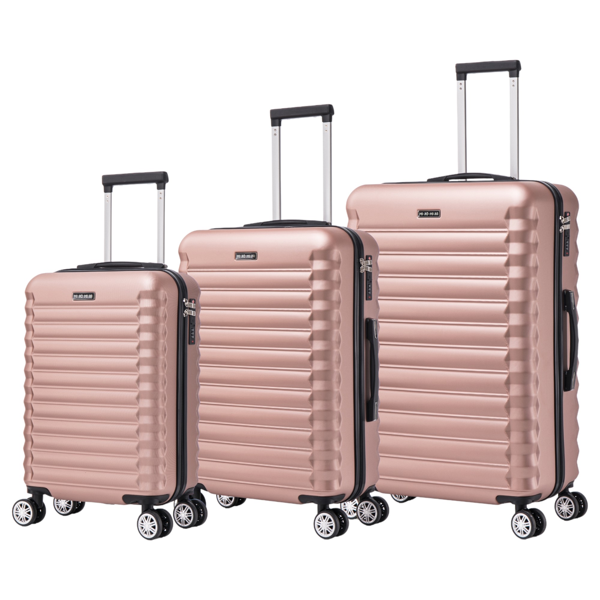 Conjunto de Maletas de Viaje Elegantes: Carcasa Ligera de ABS, Cerradura Numérica, 4 Ruedas Giratorias 360°, Asa Telescópica de Aluminio  Juego de Maletas    Set Trolley Maleta Cabina (7590 M002 8008 6020 D1)