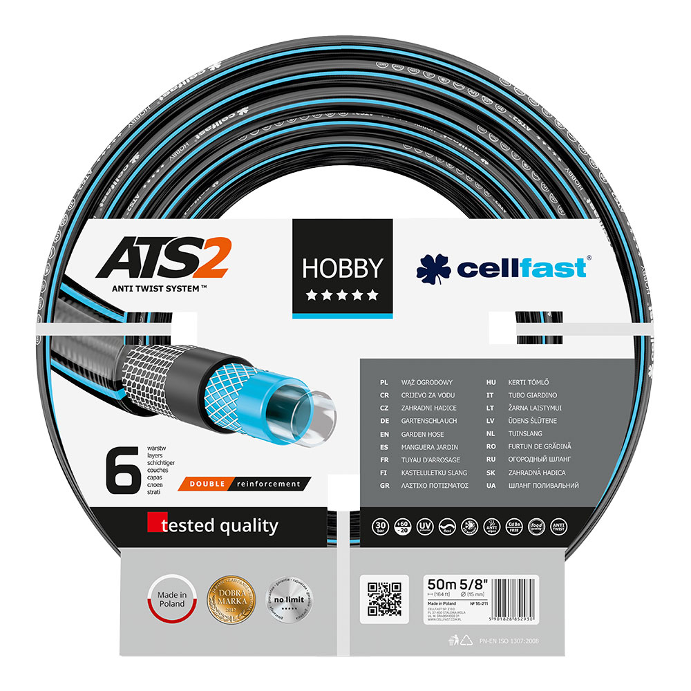 Manguera de Riego de 6 Capas Cellfast 15mm X 50m