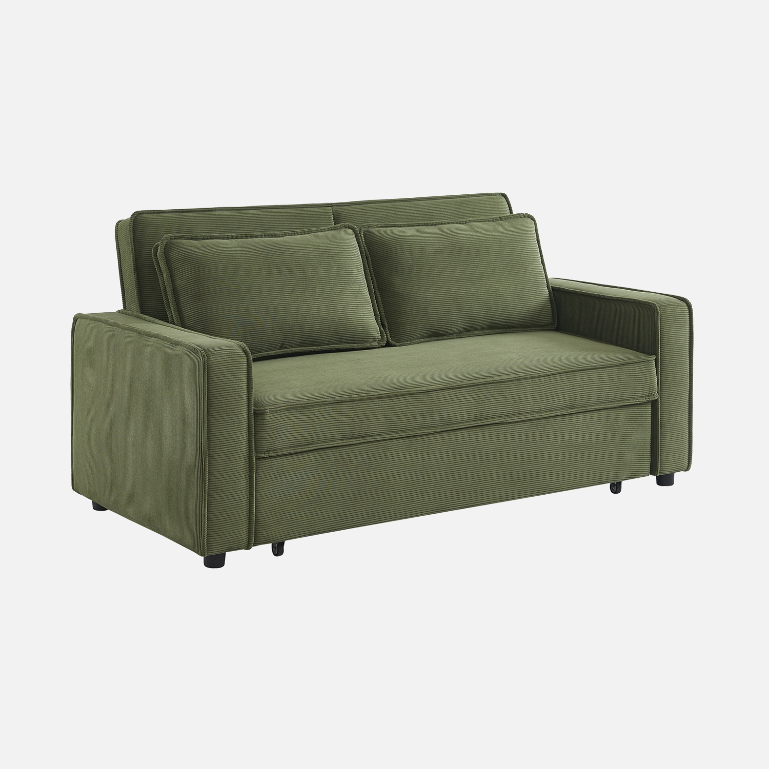 sweeek - Sofá cama de pana de 3 plazas Beige - 172.5x91.5x88.5 cm