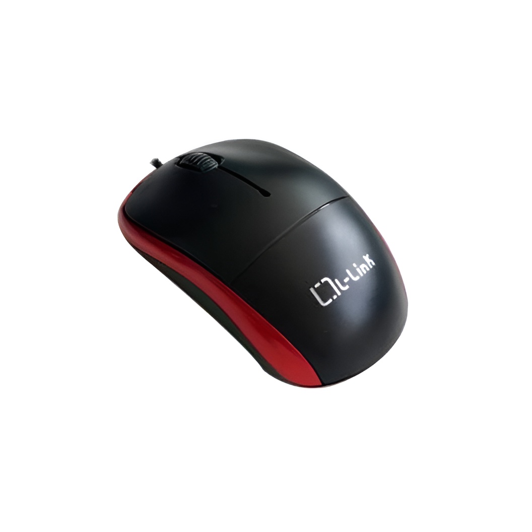 L-Link LL-2080-R - Ratón óptico USB, color negro y rojo