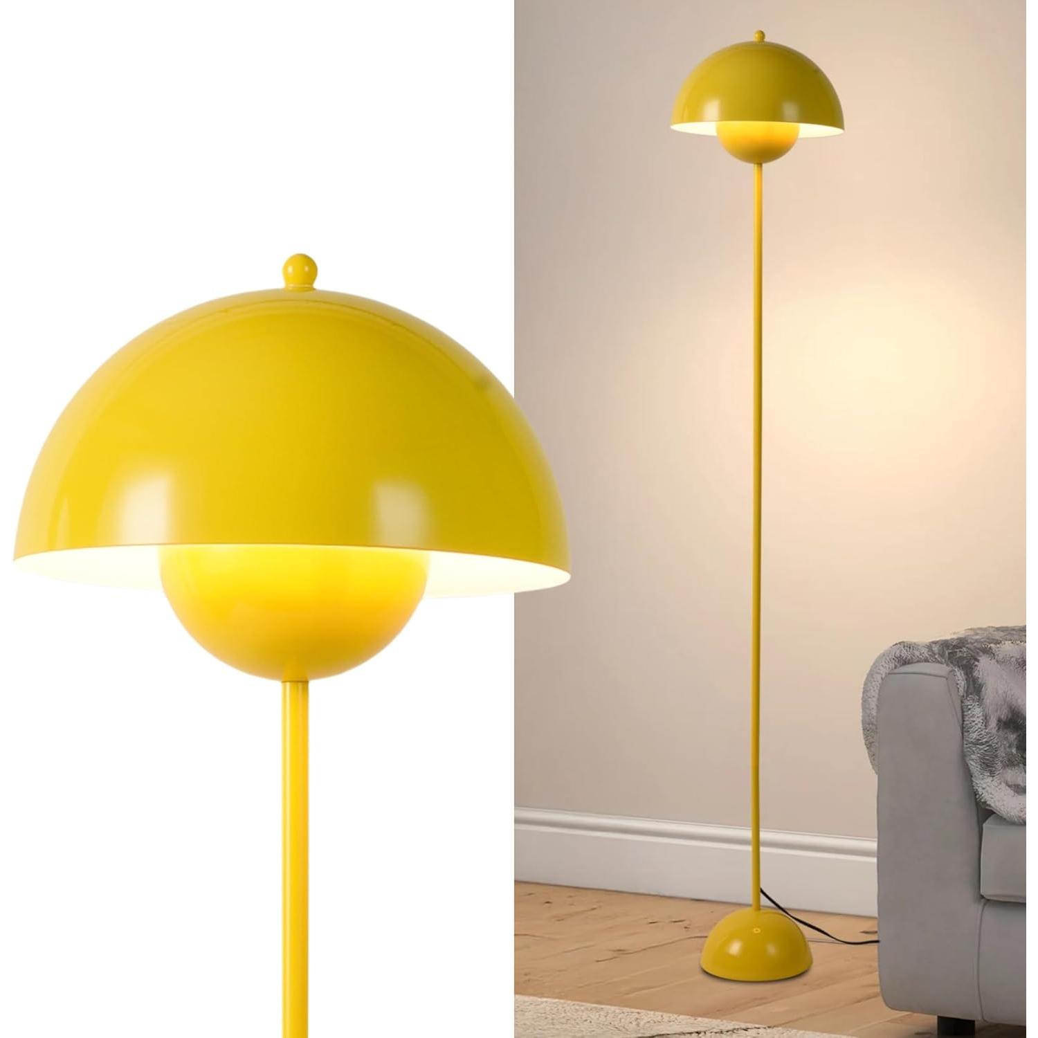 ALPINALUZ Lámpara de Pie de Diseño Nórdico Clásico on Pantalla y base Parabólica Casquillo E27 para Salón Comedor Dormitorio