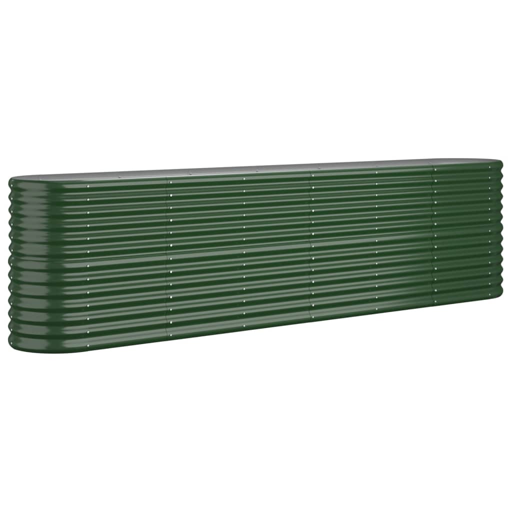 vidaXL Jardinera arriate acero galvanizado verde 260x40x68 cm