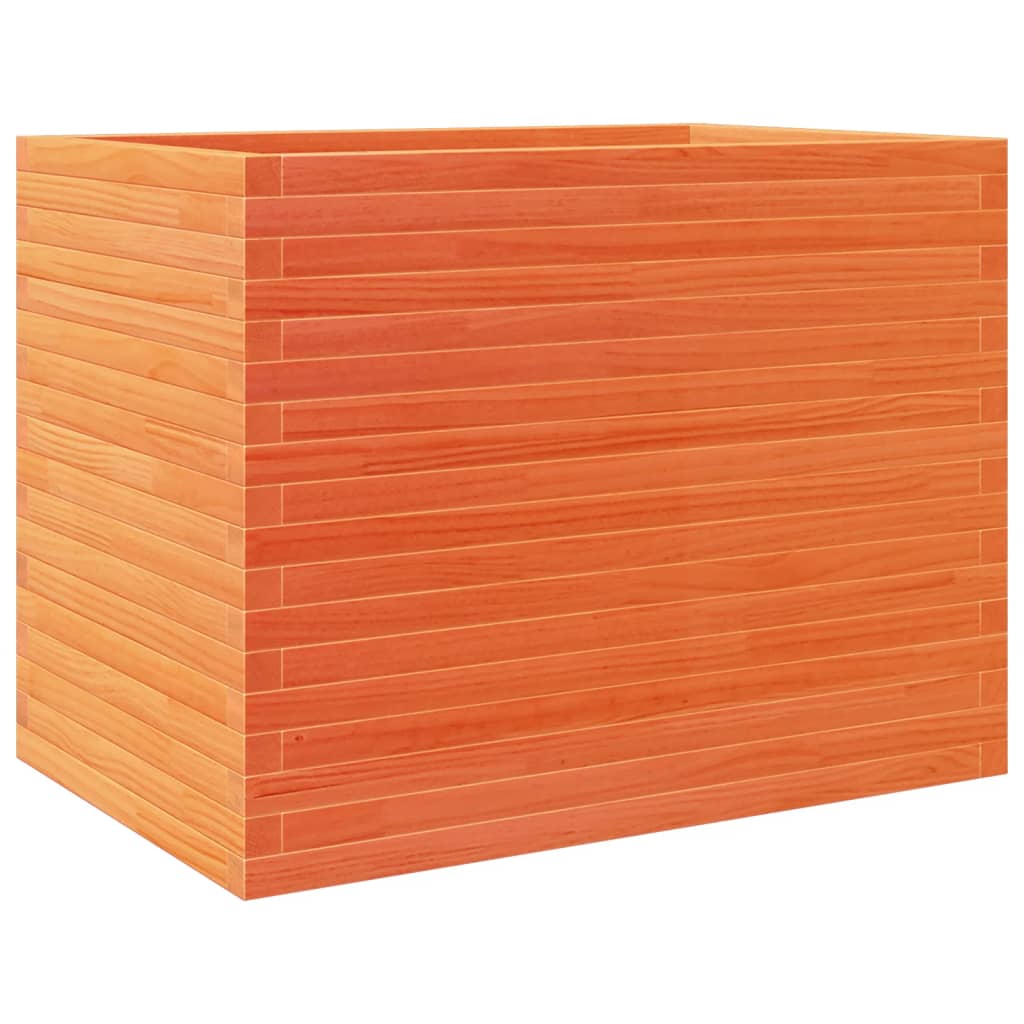 vidaXL Jardinera madera maciza de abeto 90x60x68,5 cm Color Pino natural,  Blanco,  Marrón cera y mas