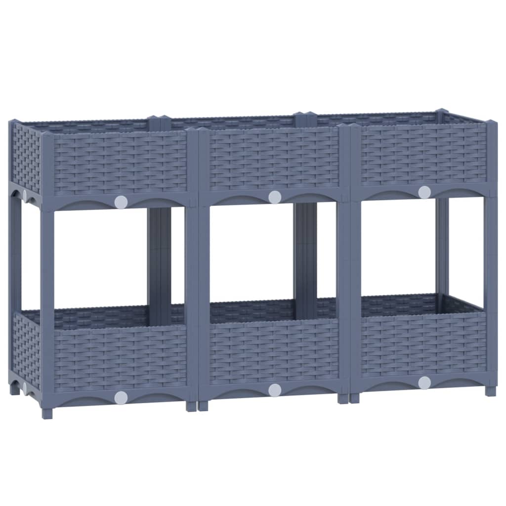 vidaXL Arriate 120x40x71 cm polipropileno Color Gris oscuro, Marrón, Negro y mas