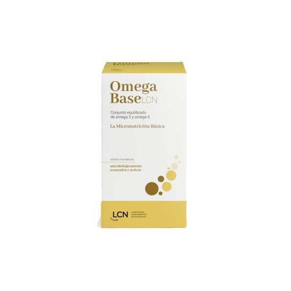 LCN Omega Base 120 Cápsulas: Ácidos Grasos Omega 3 y 6 con DHA, ALA y GLA Bienestar Cardiovascular y Función Cerebral