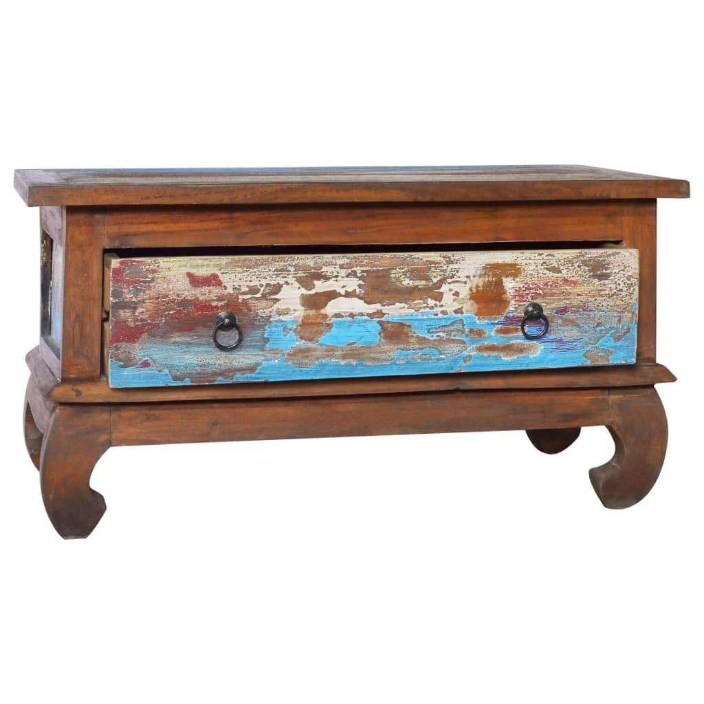 Vidaxl Mesa de Centro de Madera Maciza de Teca 80x50x40 Cm Multicolor