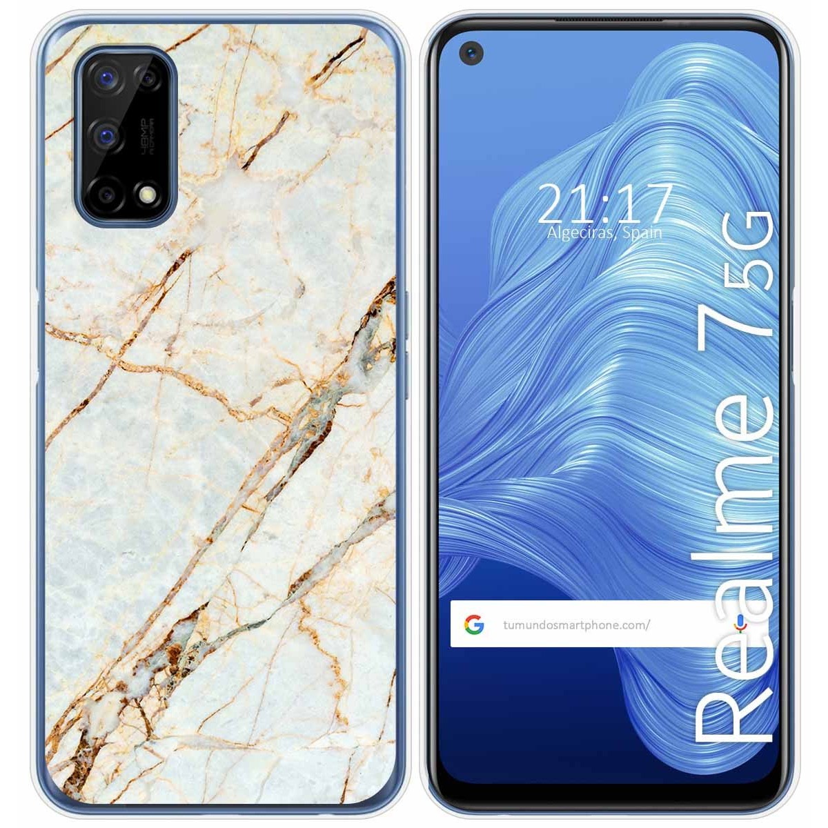 Tumundosmartphone Funda Gel Tpu para Realme 7 5G diseño Mármol 13 Dibujos