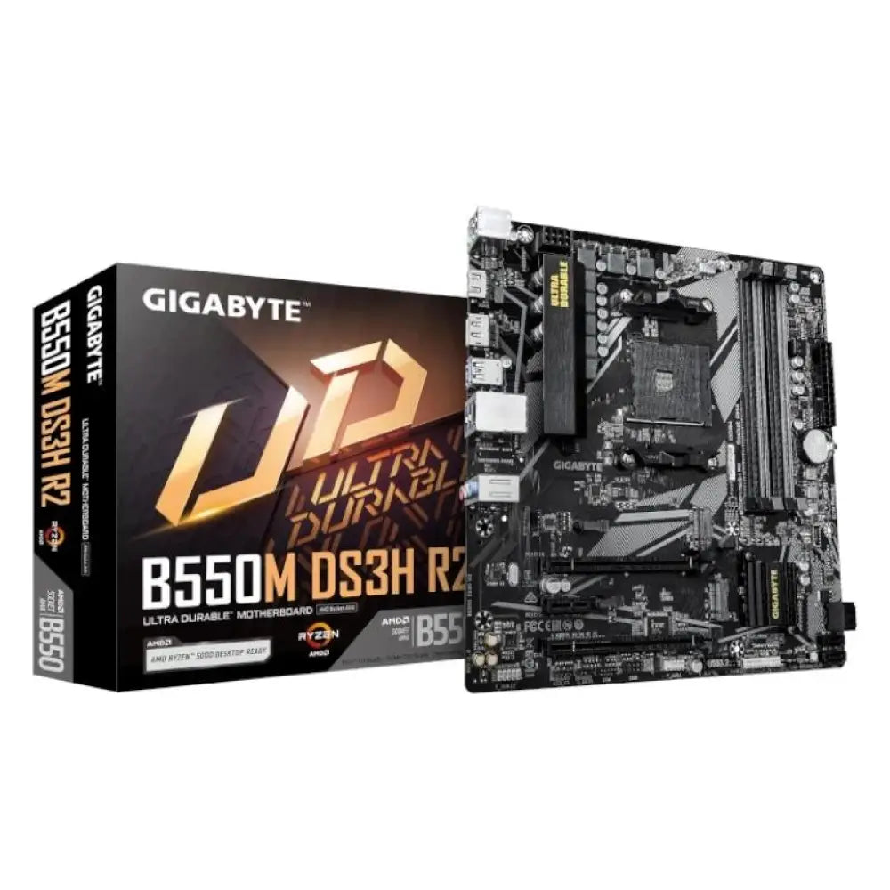 Placa base Gigabyte B550M DS3H R2 AM4 Micro ATX, DDR4, Dual M.2, 128GB, LAN 1GbE