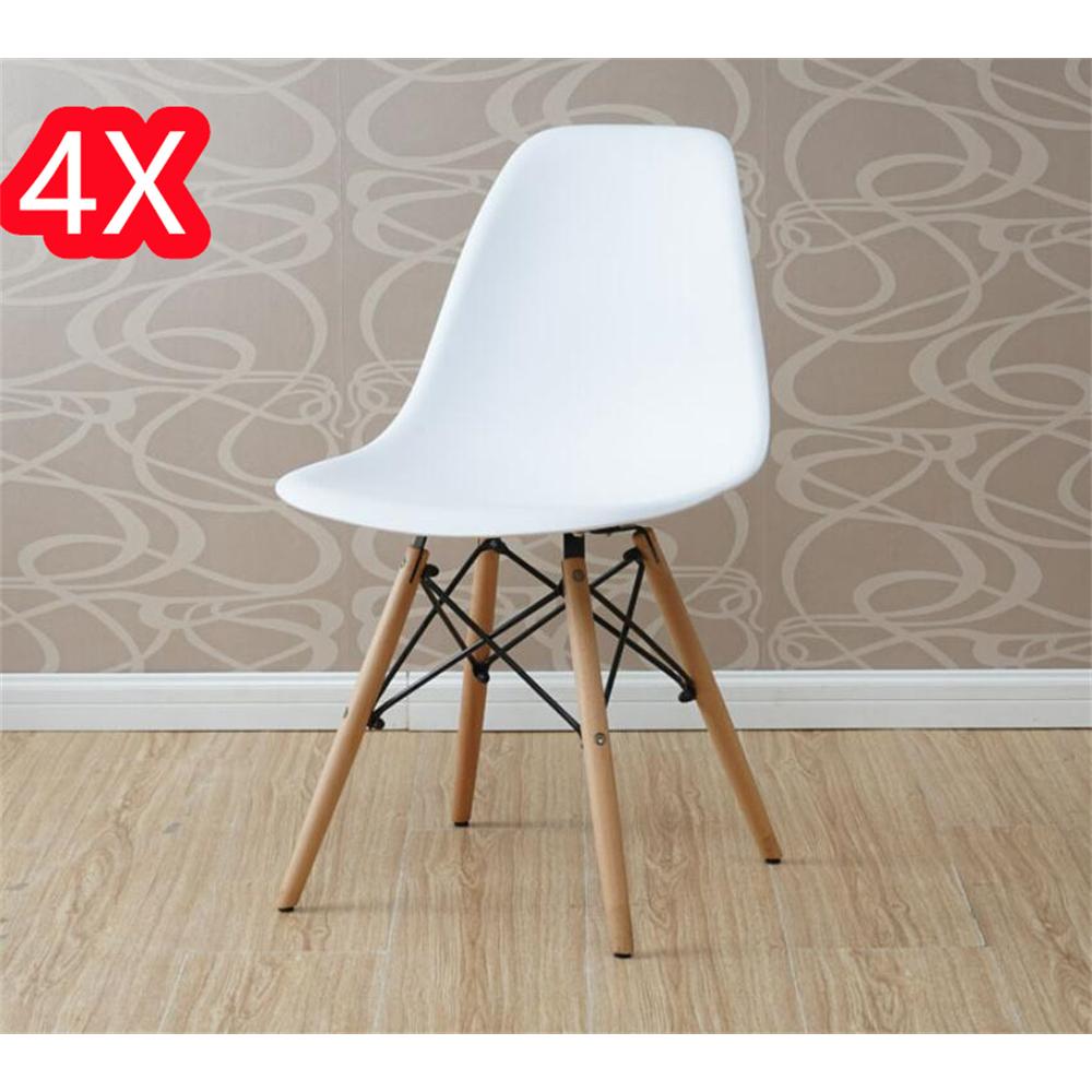 Juego de 4 sillas con patas de madera, mueble estilo nórdico medieval, para escritorio, comedor, dormitorio, balcón o restaurante BAR hosteleria, OFICINA Mesa de comedor nórdica cocina,metal BLANCO