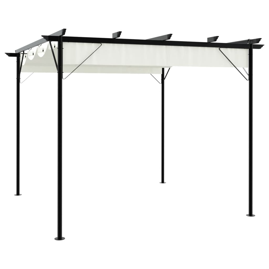 vidaXL Pérgola con Tejado Retráctil Acero Aire Libre Sombrilla Color Antracita,  Taupé,  Crema y mas