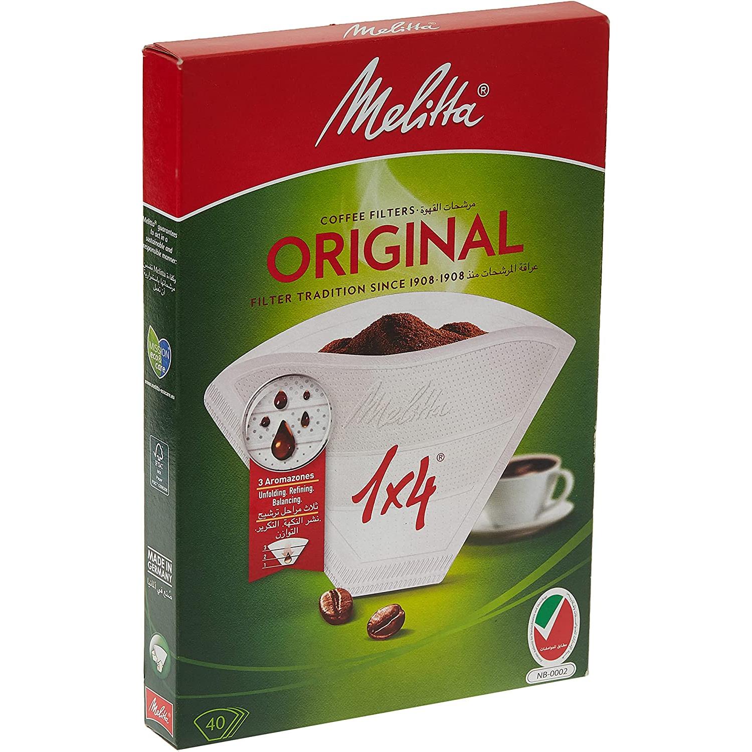 Filtros Café Melitta 1x4 160 unidades (4 cajas de 40ud)