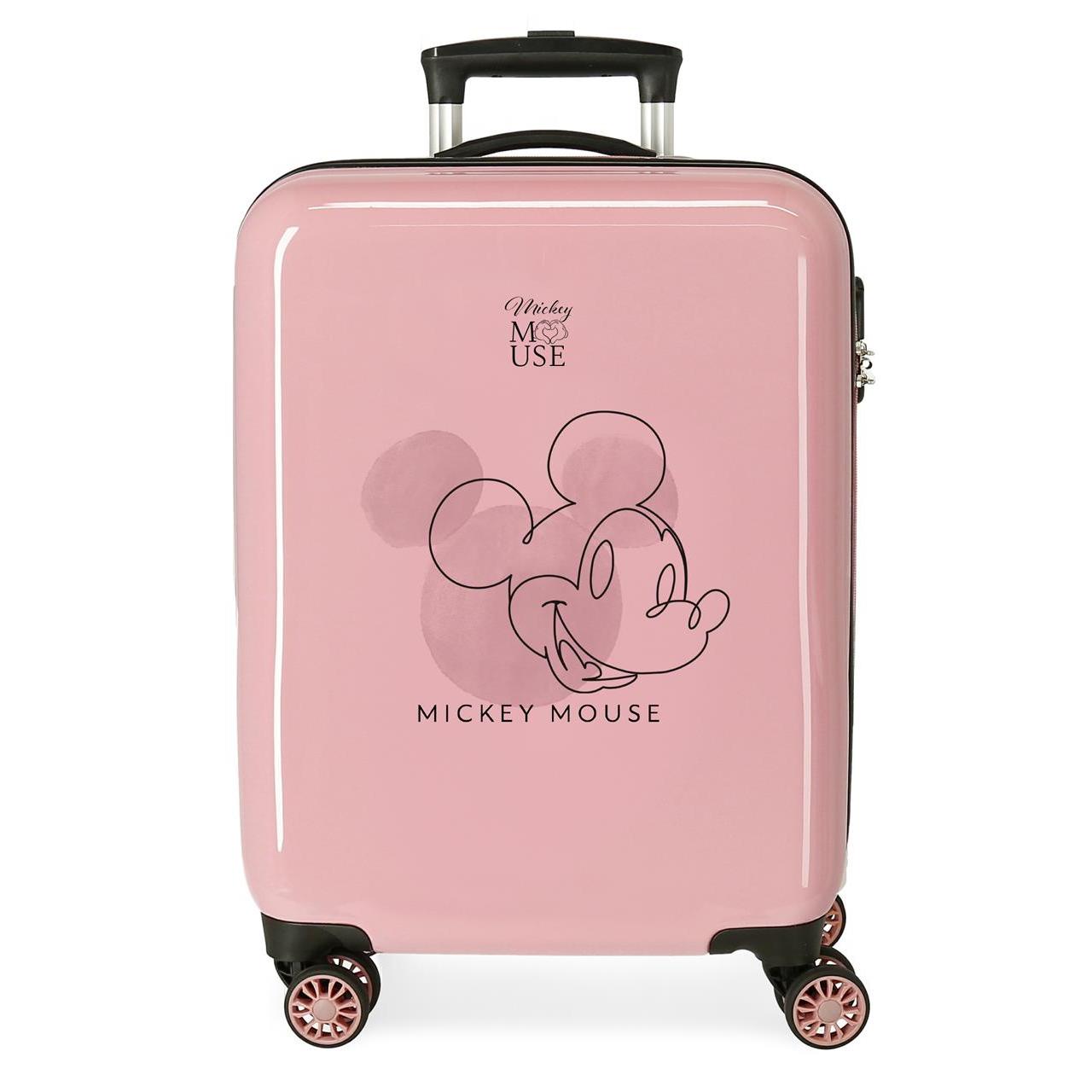 Disney Mickey Maleta De Cabina ABS Rígida Outline Rosa