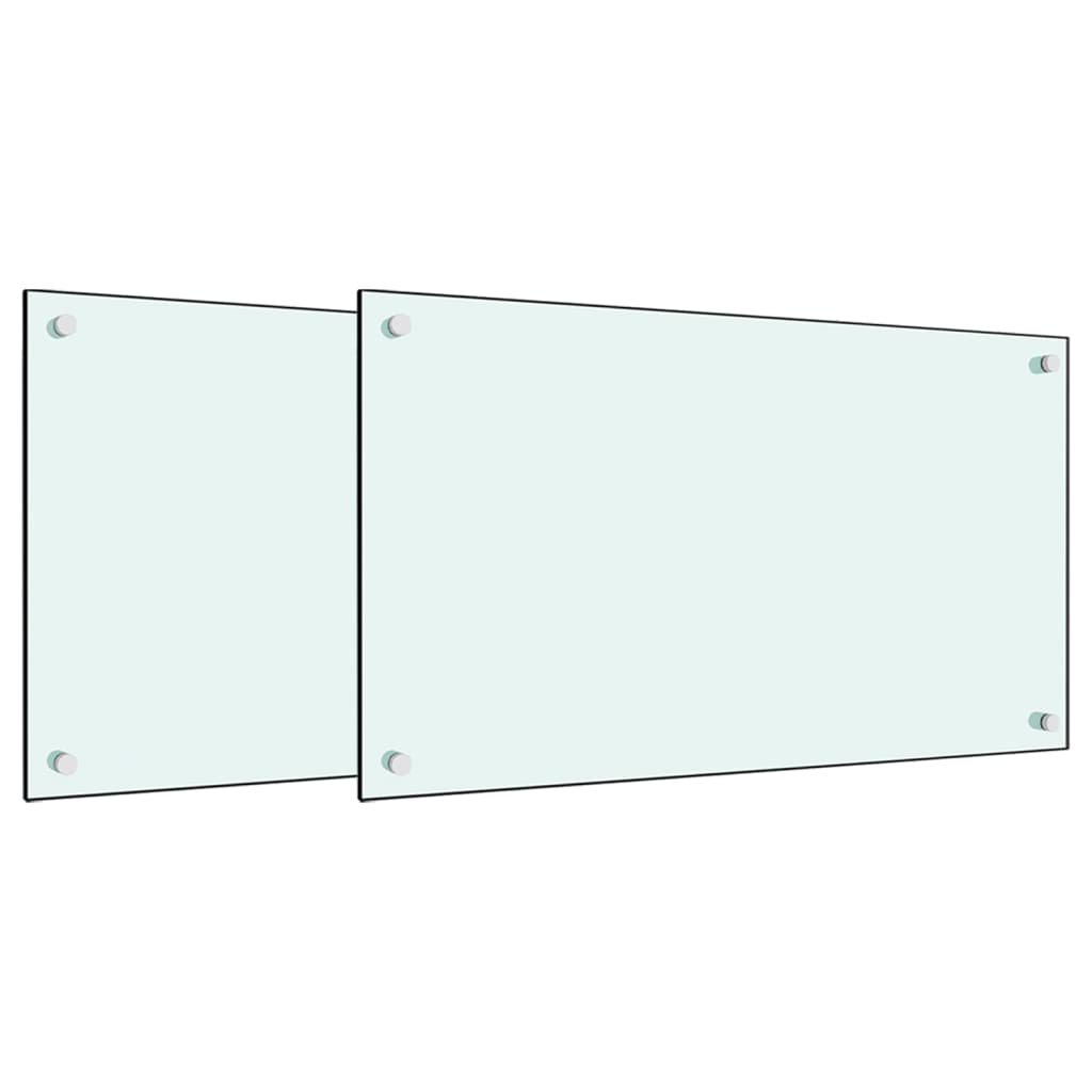 vidaXL Salpicaderos cocina 2 uds vidrio templado 70x40 cm Color Transparente,  Blanco,  Negro y mas