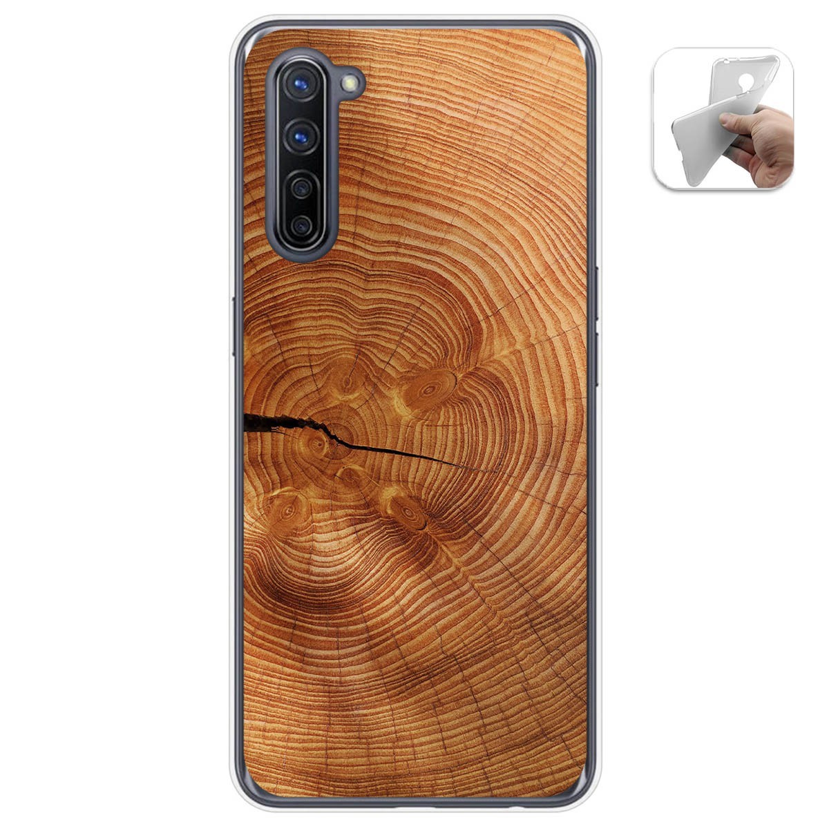Tumundosmartphone Funda Gel Tpu para Oppo Find X2 Lite diseño Madera 04 Dibujos
