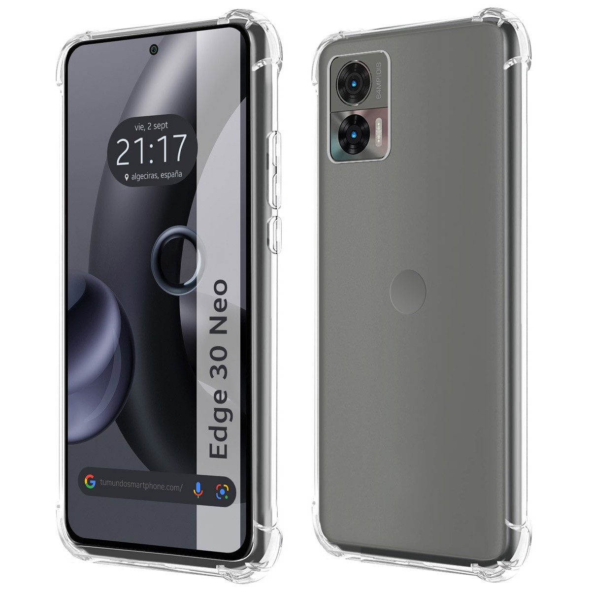 Tumundosmartphone Funda Silicona Antigolpes Transparente TPU para Motorola Edge 30 Neo 5G