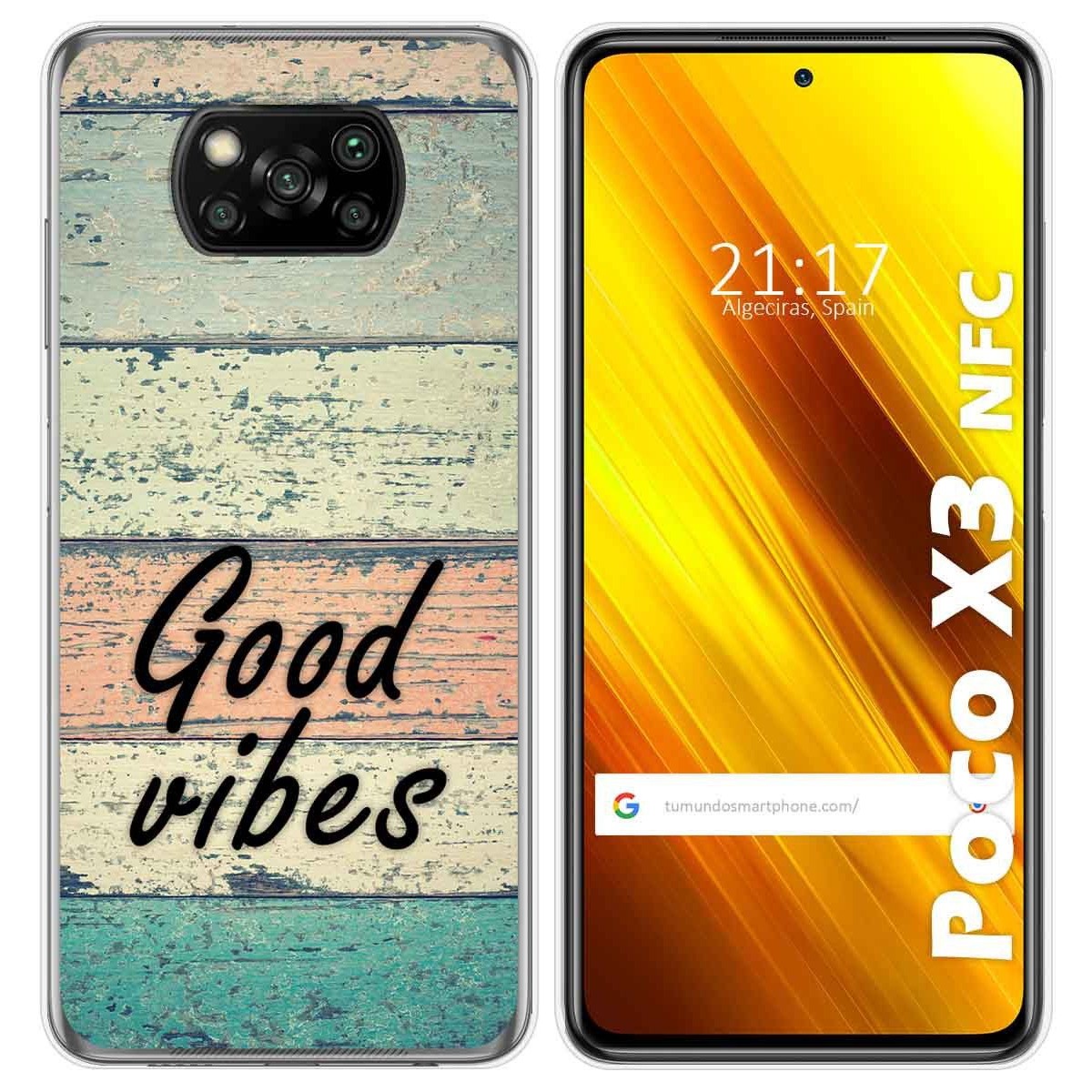 Tumundosmartphone Funda Gel Tpu para Xiaomi POCO X3 NFC / X3 PRO diseño Madera 01 Dibujos